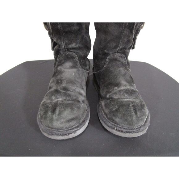 UGG Australia 5132 Cargo III Black Suede Sheepskin Lined Tall Boot Women Sz 6 - Picture 5 of 12